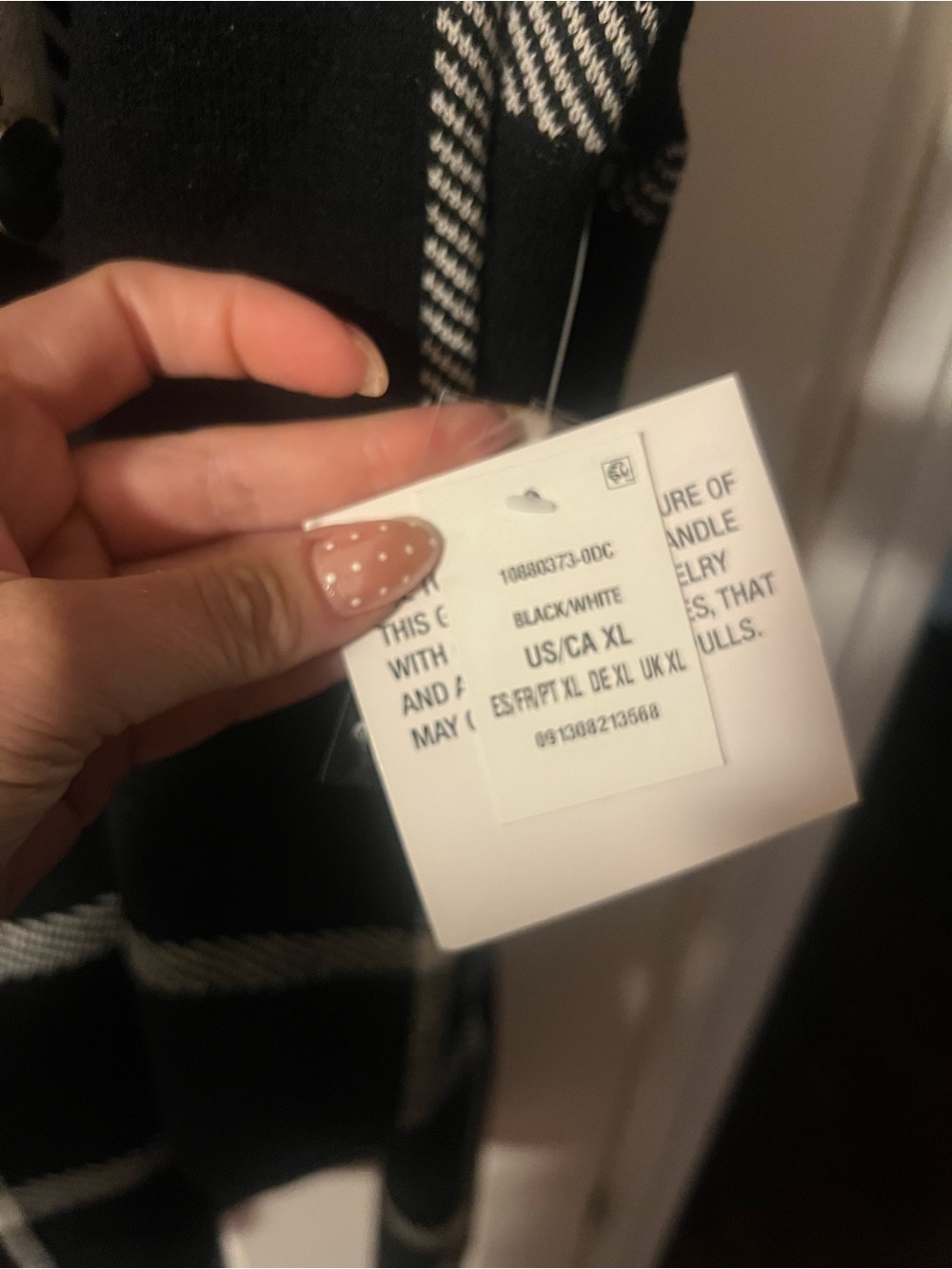 Kasper Black & White Plaid Open-Front Cardigan Coat - Picture 4 of 5